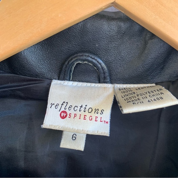 Reflections Spiegel black genuine leather sleeveless vest full zipper lined 6 - Picture 7 of 12